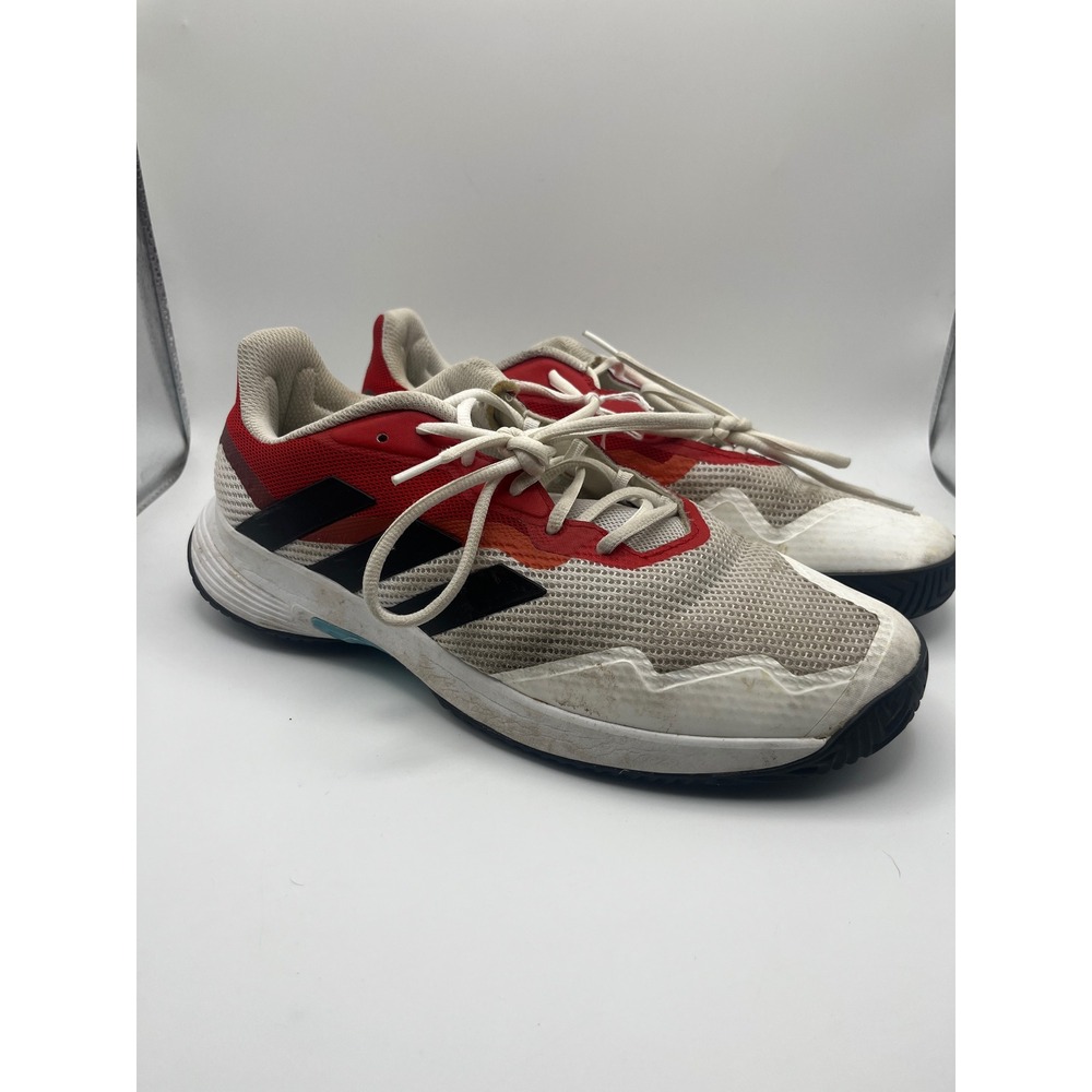 Adidas CourtJam Control Tennis Shoes White Red Black HQ8469 Mens Size 10.5